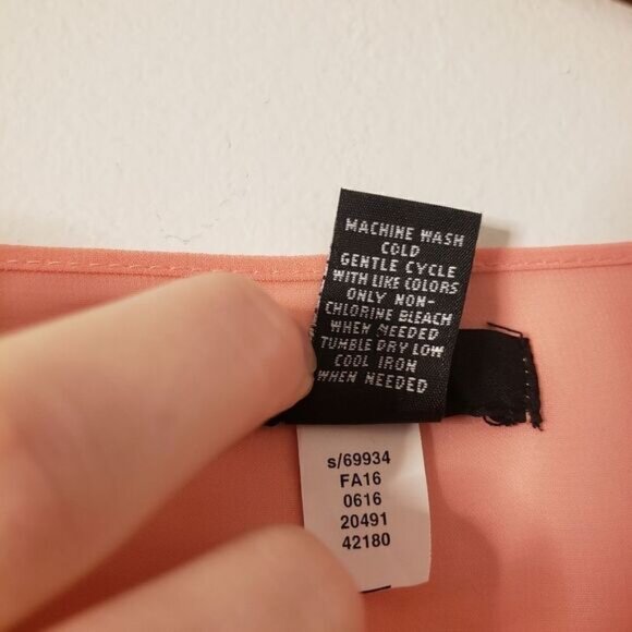 Alfani Pink Draped Blouse Bell Sleeves Chiffon Overlay Lined M - Picture 5 of 6